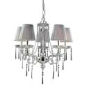Polished Silver and Iced Glass 5-Light Chandelier
