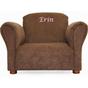 Personalized Kids Brown Microsuede Chair