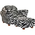 Roundy Chair Zebra with Ottoman