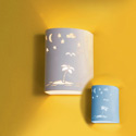 Starry Tropical Island Ceramic Wall Sconce