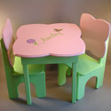Pink & Green Garden Table and Chair Set