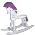 Personalized Purple and White Rocking Horse