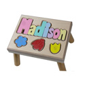 Flowers Puzzle Name Stool