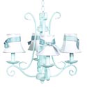 4 Arm Baby Blue Harp Chandelier