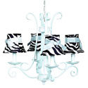 4 Arm Harp Zebra Chandelier