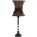 Black Leopard Hourglass Lamp