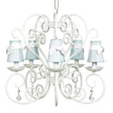 White Carriage 5 Arm Chandelier