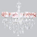 Pink Sash 8 Arm Pageant Chandelier