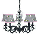 Pink Rosebud Glass Turret Chandelier