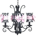 Harp Zebra Hourglass 4 Arm Chandelier