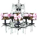 Leopard Pink Bow Chandelier
