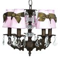 Mocha 5 Arm Glass Ball Chandelier