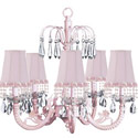 Pink Pearl Flower Waterfall Chandelier