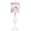Pink 'n White Scallop Drum Lamp