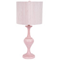 Pink 'n White Striped Drum Lamp