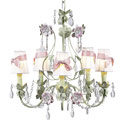 Pink Bow Flower Garden Chandelier