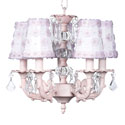 Pink Petal 5 Arm Chandelier