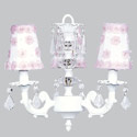 Pink Petal 3 Arm Chandelier