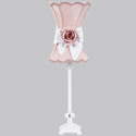 Scroll Glass Ball Pink Bow Lamp