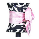 Zebra Pink Bow Chandelier Shade