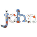 Blue and White Sports Wall Letters