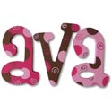 Choco Berry Dots and Swirls Wall Letter