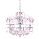 Pink 5 Arm Stacked Glass Balls Chandelier