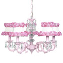 5 Arm Glass Turret Chandelier