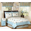 Modern Blue Polka Dot Twin Bedding