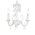Three Arm Scroll Crystal Chandelier