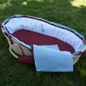 Jungle Embroidered Blue Moses Basket