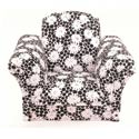 Black Deco Flowers Kids Chairs