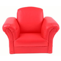 Red Faux Leather Kids Chair
