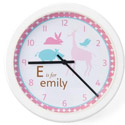 Personalized Girls Animal Clock