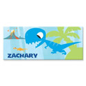 Personalized Blue Rectangle Dinosaur Canvas Art