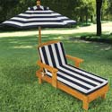 Outdoor Chaise Lounge with Umbrella
