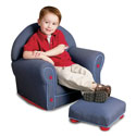 Kid's Denim Rocker and Ottoman