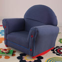 Upholstered Denim Rocker with Slip Cover