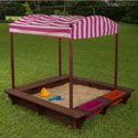 Espresso Sand Box with Canopy