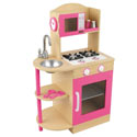 Pink Wooden Kitchen