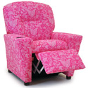 Candy Pink Paisley Recliner with Cup Holder