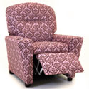 Pink Damask Recliner with Cup Holder