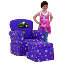 Purple John Deere Skirted Rocker and Ottoman