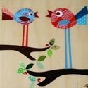 Birds in a Tree Collage Art Work