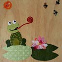 Frog on a Lillypad Collage Art Work