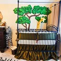 Olive Green Taffeta Crib Bedding Set