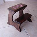 Girl's Dark Walnut Double Step Stool