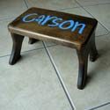 Personalized Dark Walnut Stool