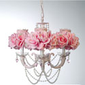 3 Arm Crystal Rose Chandelier