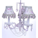 3 Arm Shabby Chic Vintage Pink Chandelier